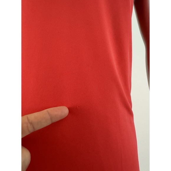 Halston Heritage stretch Dress Cowl Neck Ruched Golden Detail - Picture 12 of 14